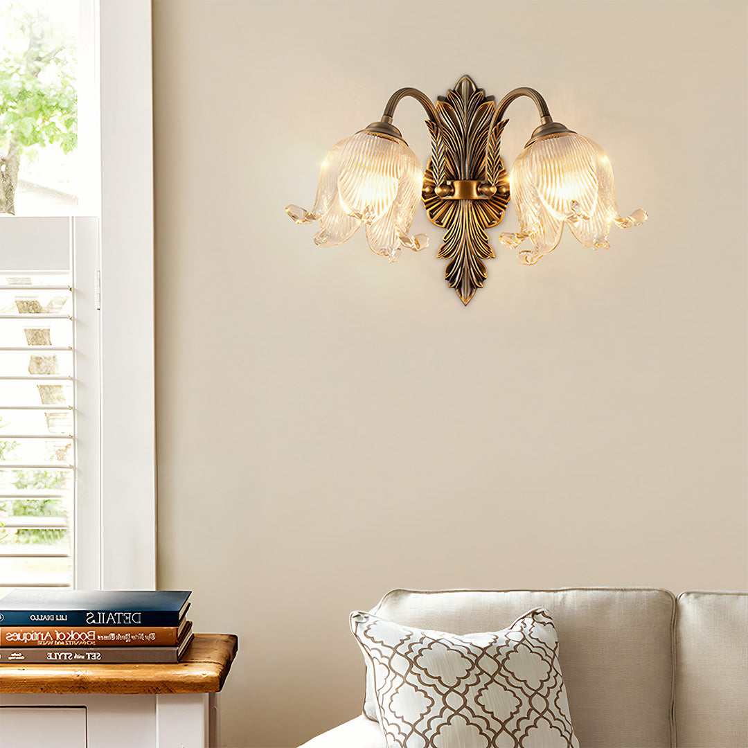 Brass Wall Lights Clear Glass Shade Brass Lamp