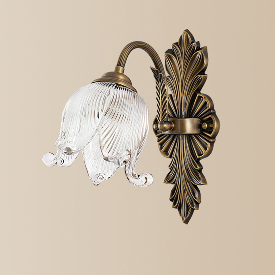 Brass Wall Lights Clear Glass Shade Brass Lamp