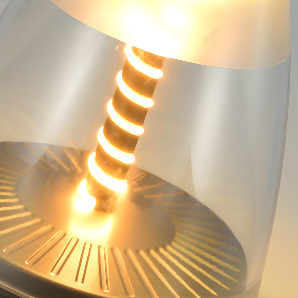 Portable Battery Powered Outdoor Table Lamps Spiral LED Portable Lamp