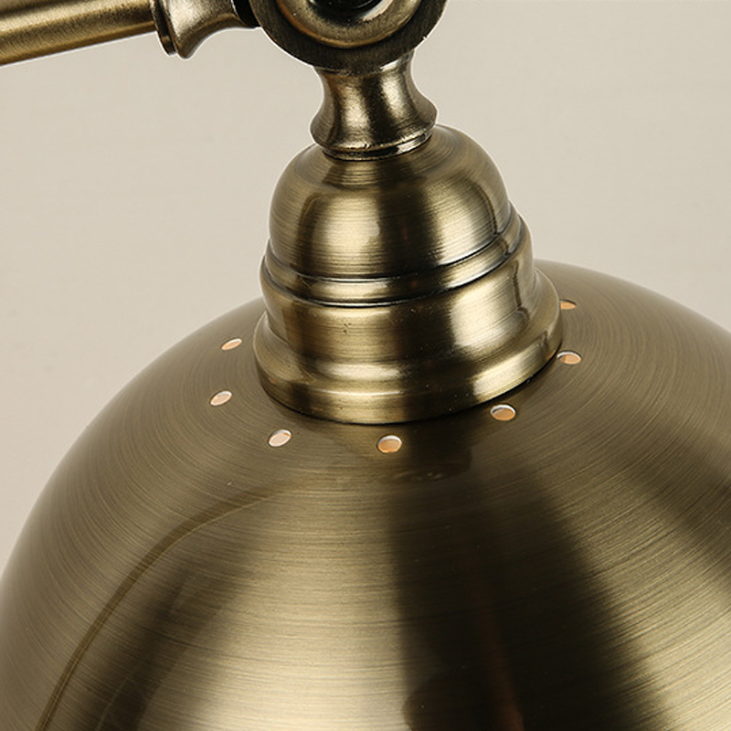 Bronze Desk Lamps Vintage Metal LED Head Gooseneck Lamp