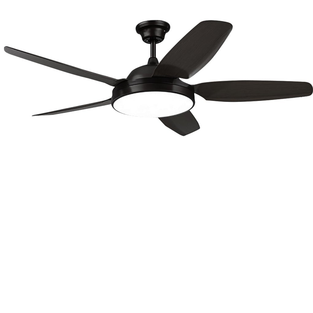 Brown Ceiling Fan with Light Industrial Real Wood Blade Light