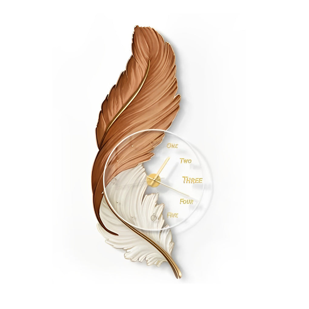 Feather LED Wall Lamp USB Rechargeable Acrylic Round Clock Light