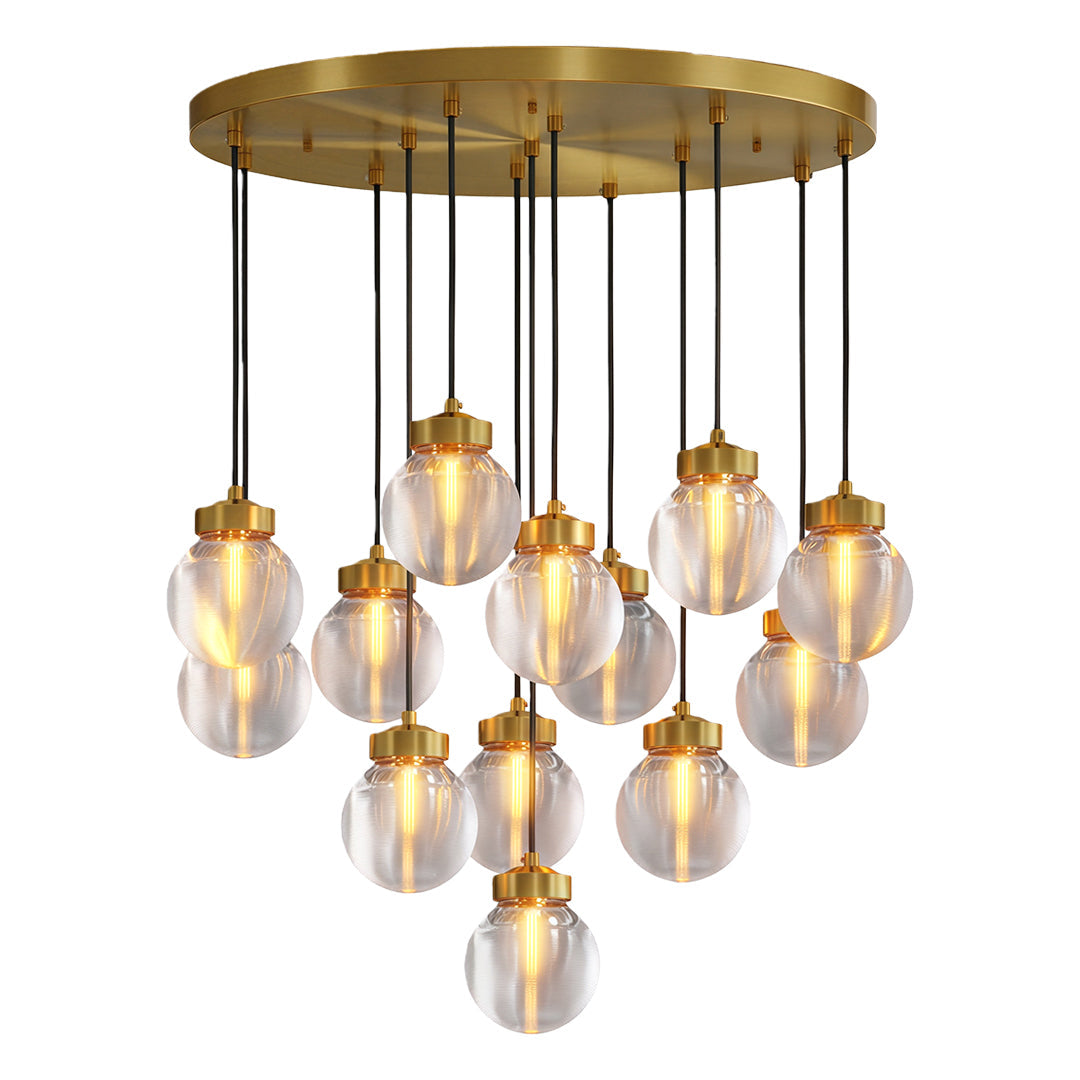 Modern Copper Chandelier Creative Luxury Glass Ceiling Light