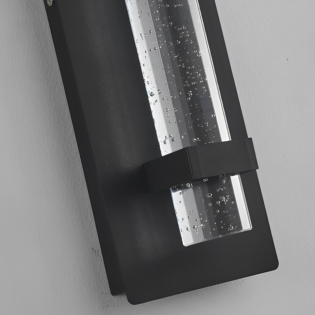 Bubble Wall Sconce Waterproof Modern Black Crystal Glass Outdoor Light