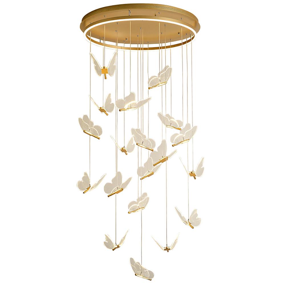 Butterfly Chandelier Modern Metal Disk Acrylic Ceiling Light
