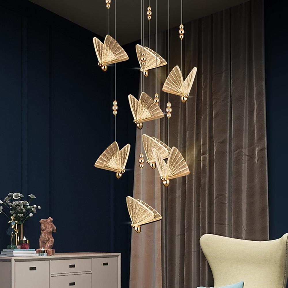 Butterfly Pendant Light Coastal Style Acrylic Ceiling Light