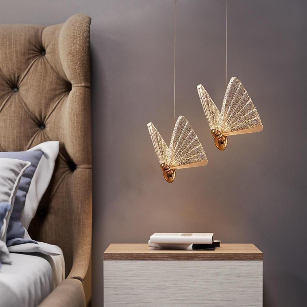 Butterfly Pendant Light Coastal Style Acrylic Ceiling Light