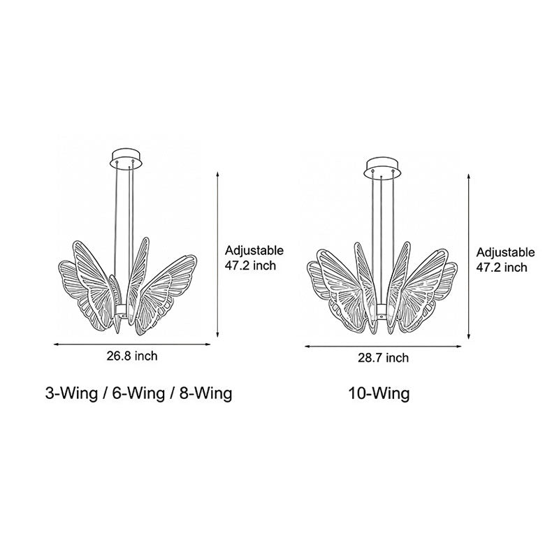 Butterfly Pendant Light Dimming Modern Ceiling Light