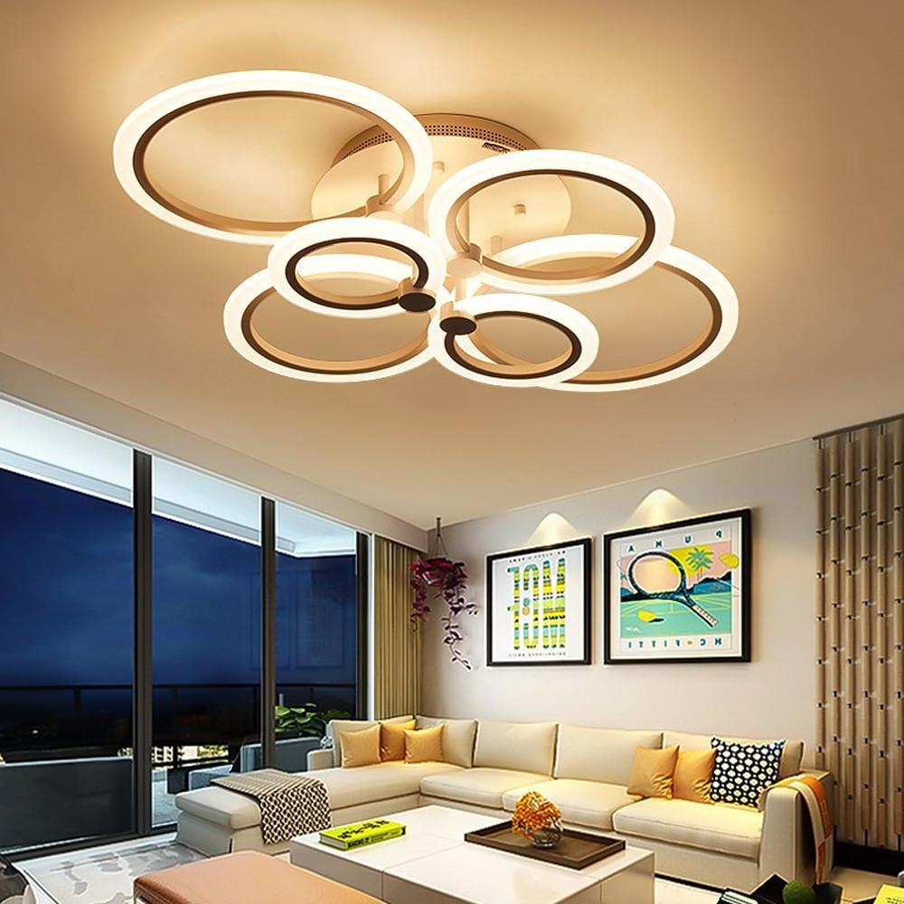 Circles Aluminum Acrylic Flush Mount Lighting LED Ceiling Lights