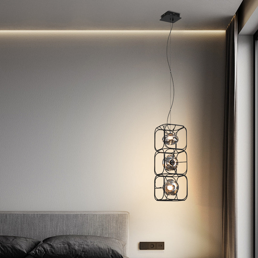 Caged Pendant Light Nordic Magic Cube LED Ceiling Light