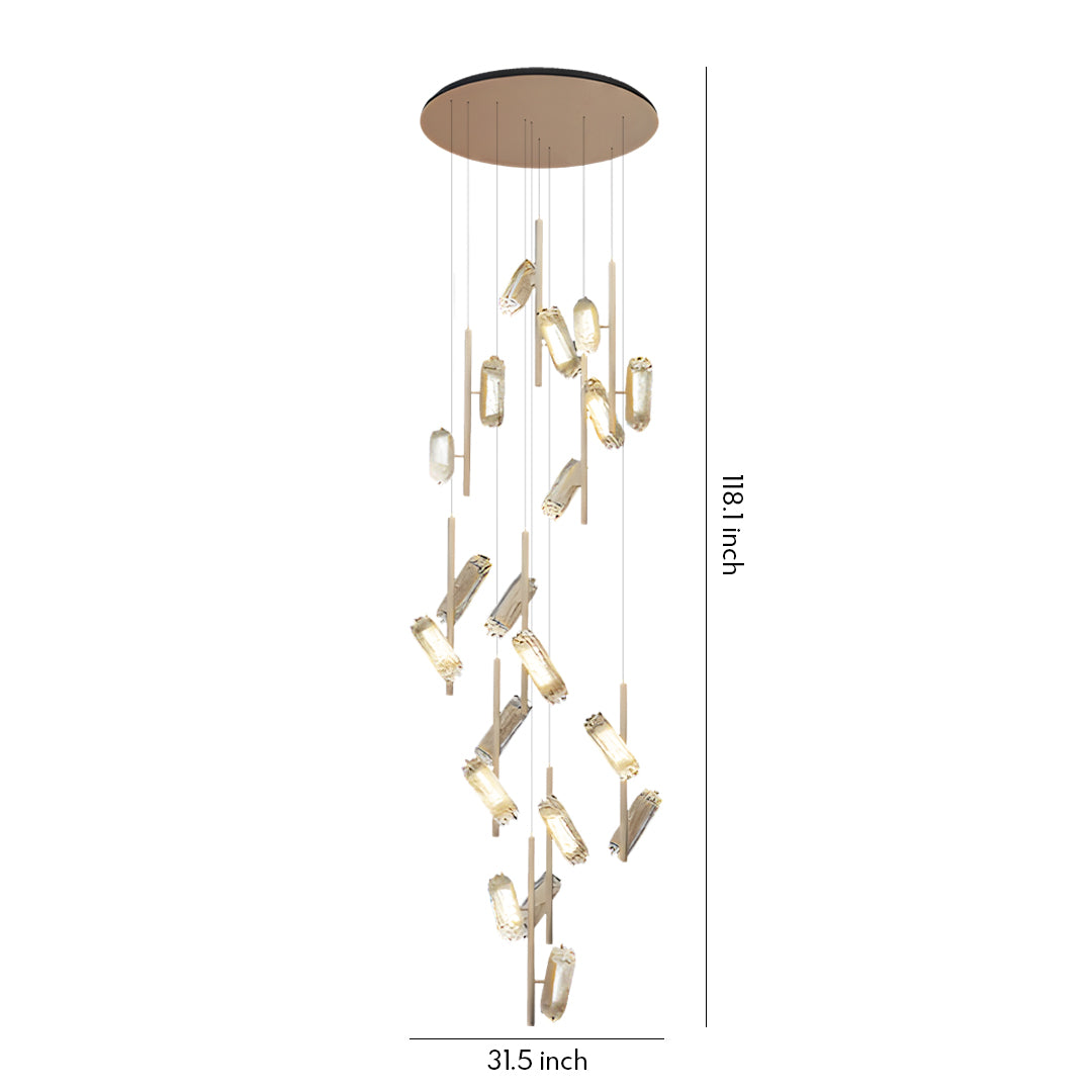 LED Staircase Chandelier Luxury Acrylic Ceiling Light