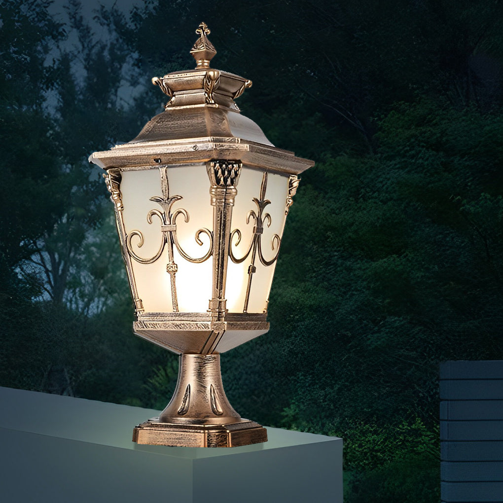 Cast Aluminum Post Light European Retro Fence Light