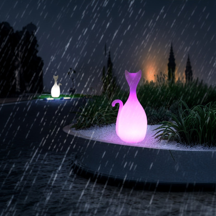 Solar Powered Animal Garden Lights PE Material Cat Animal Lighting