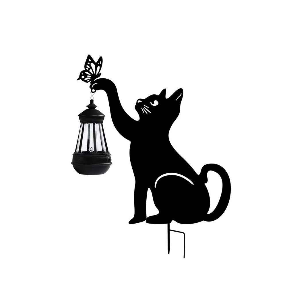Cat Silhouette Light Iron Waterproof Smart LED Solar Light