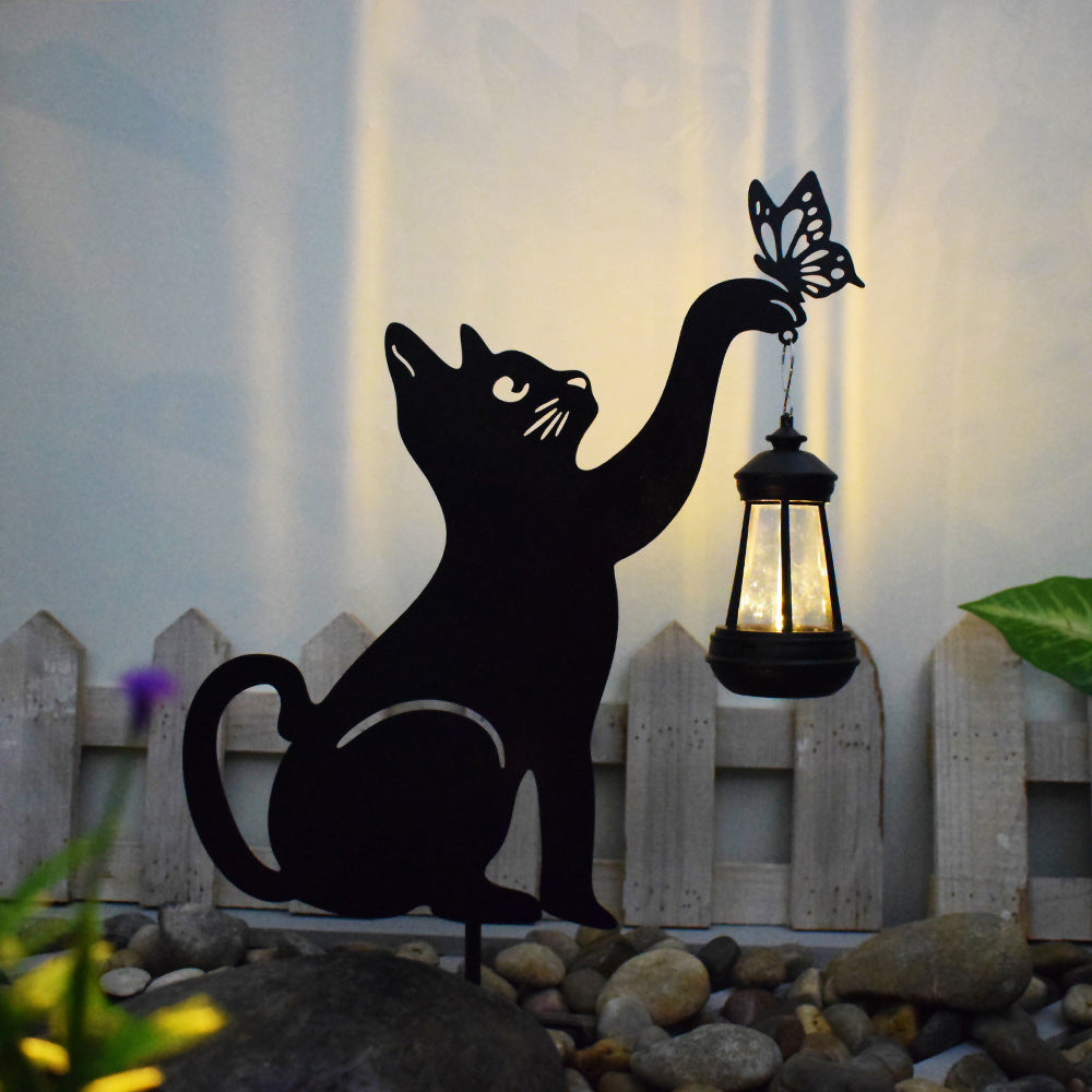 Cat Silhouette Light Iron Waterproof Smart LED Solar Light