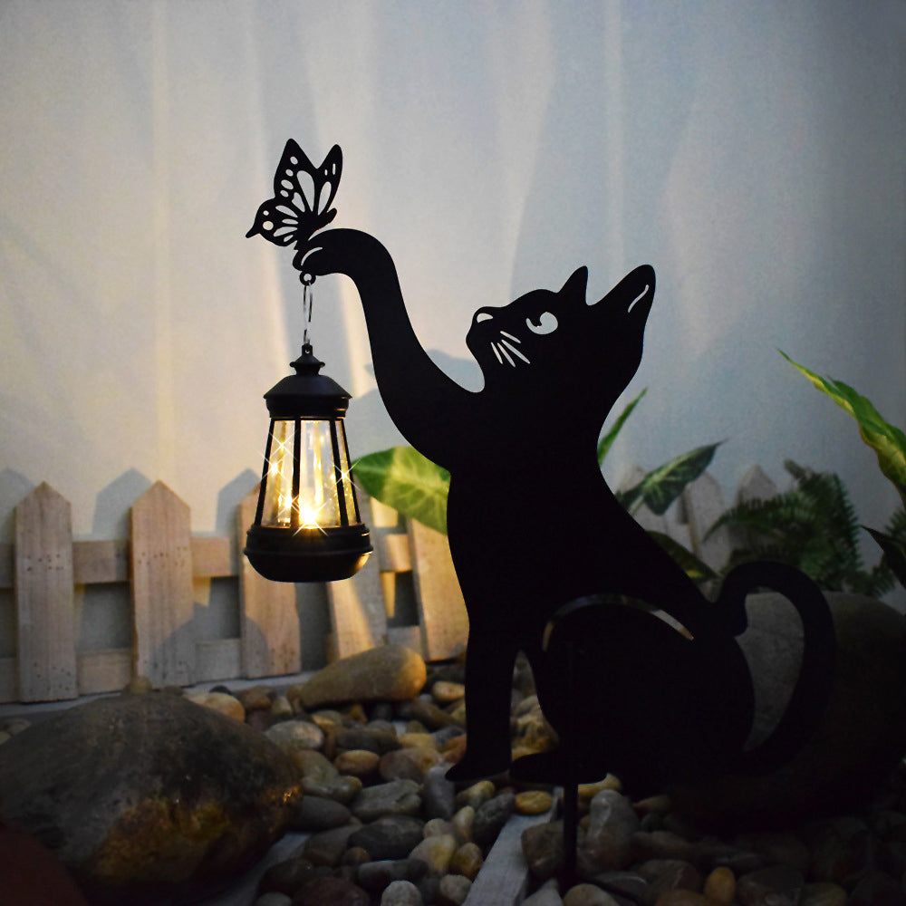 Cat Silhouette Light Iron Waterproof Smart LED Solar Light