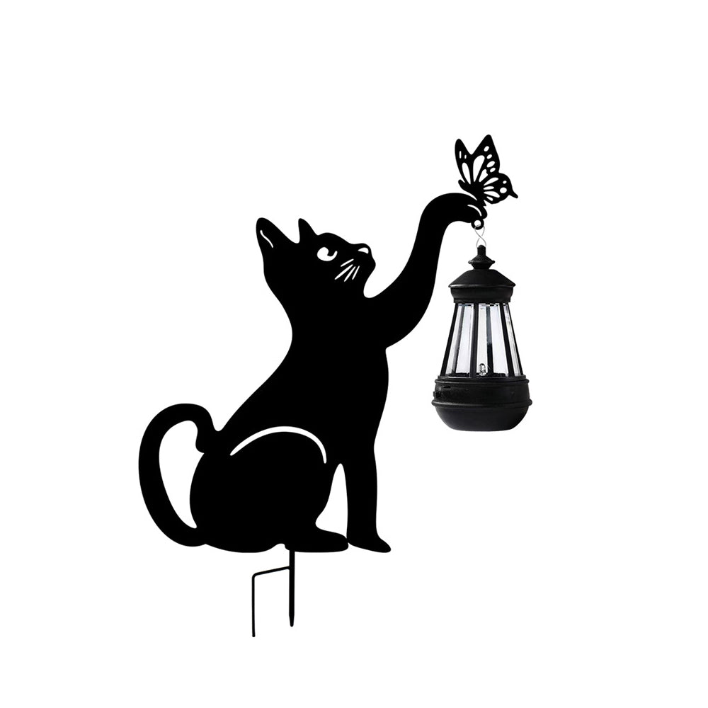 Cat Silhouette Light Iron Waterproof Smart LED Solar Light