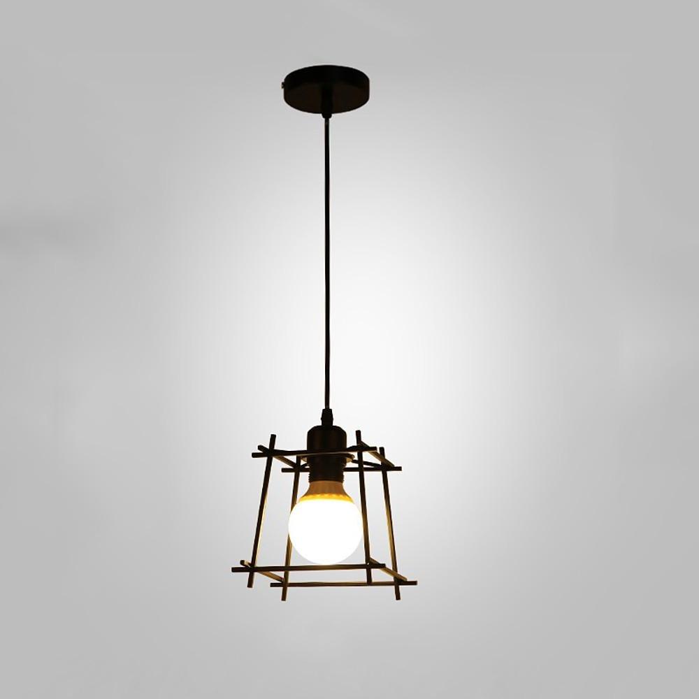 Square Metal Lantern Design LED Black Industrial Ceiling Lighting Chandeliers