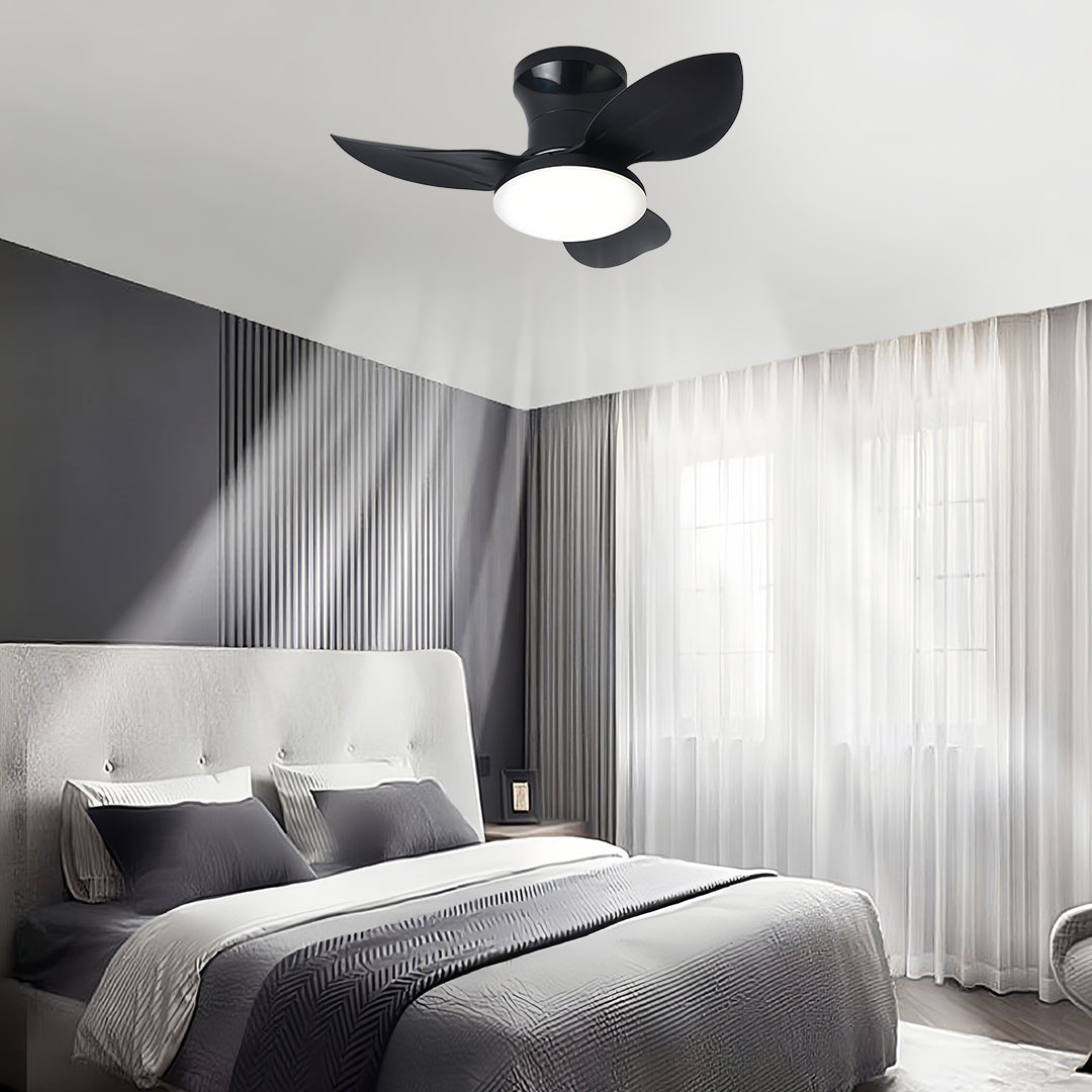 Ceiling Fan with Dimmer Light Modern Small 3-Blade and Remote Quiet