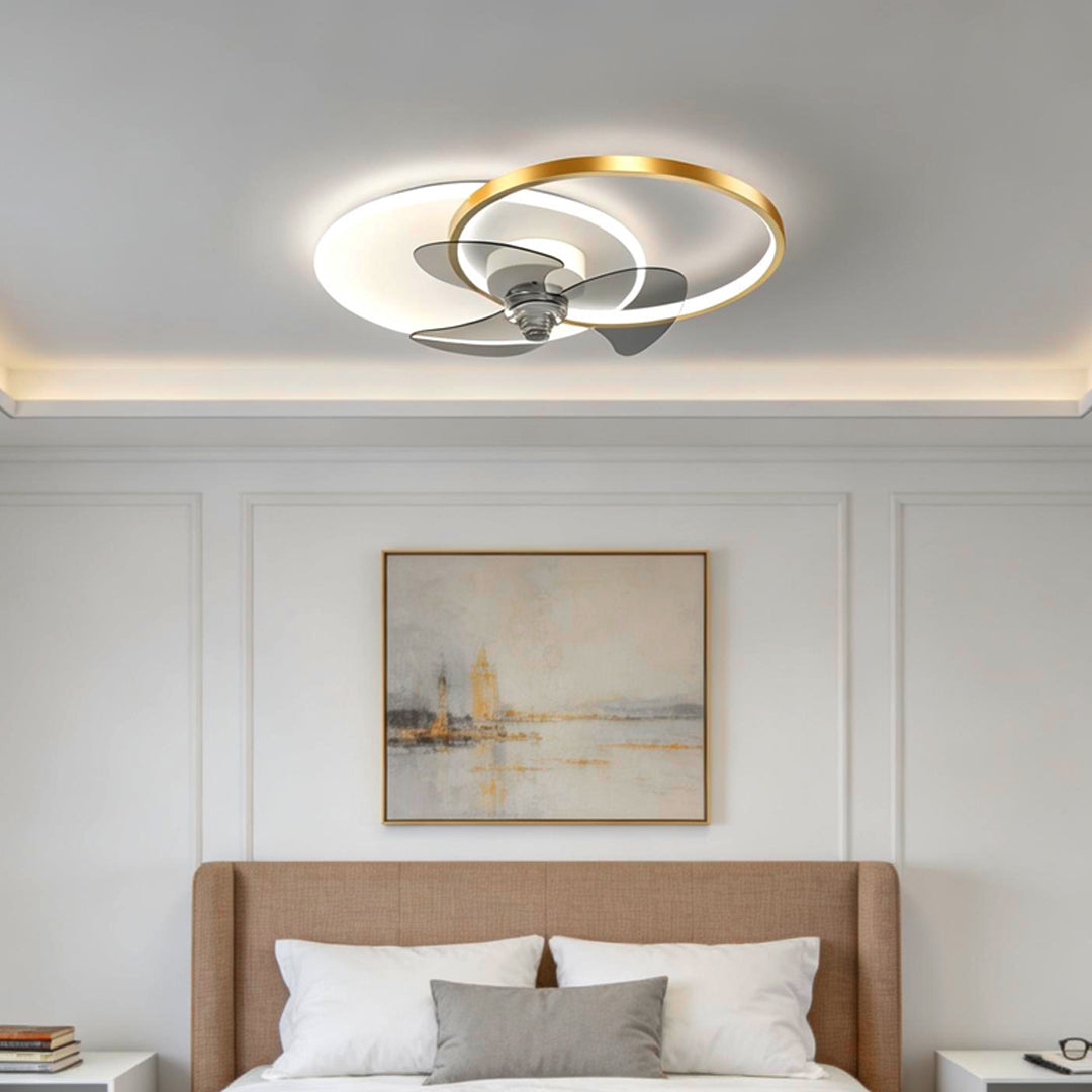 Black and White Ceiling Fans with Lights Modern Metal Light