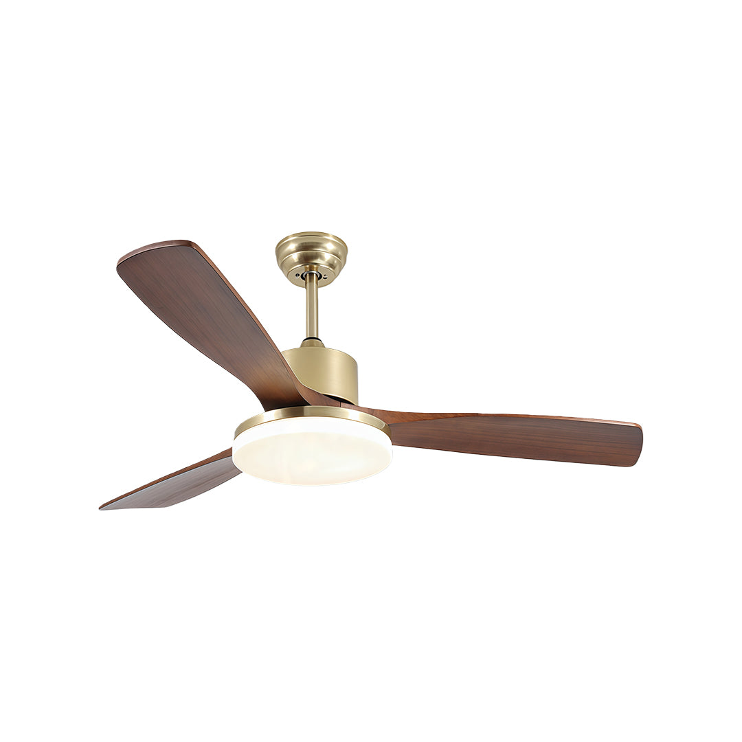 Ceiling Fan with Light Remote Control Wooden 3-Blade Lamp