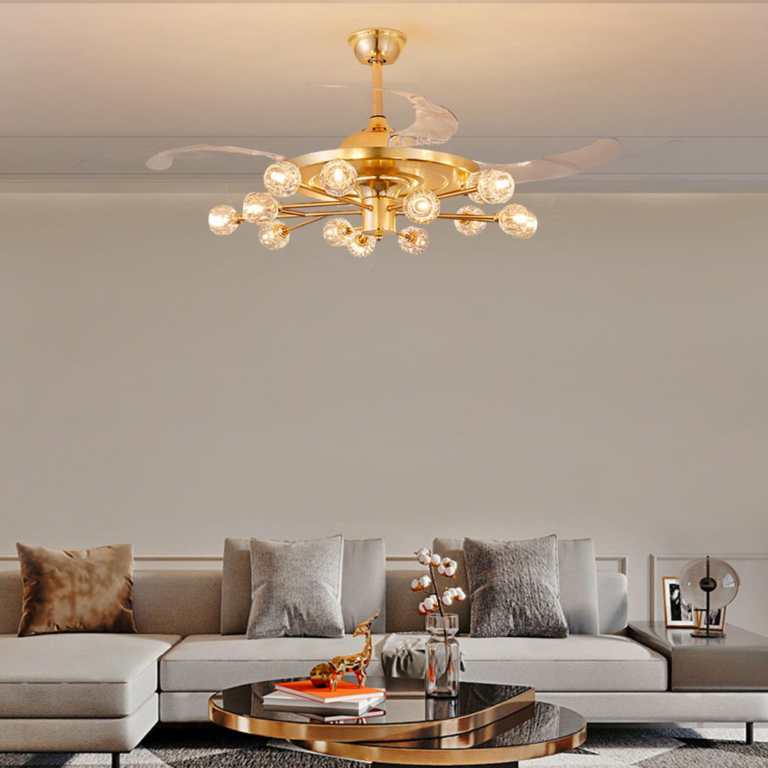 Ceiling Fan With Multiple Lights Nordic Crystal Invisible Ceiling Fan