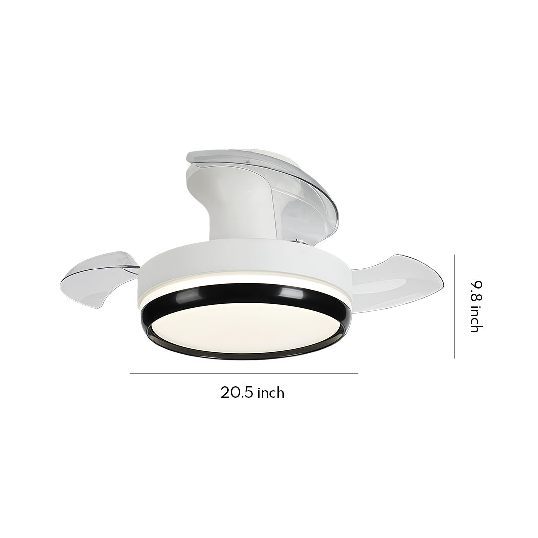 Ceiling Fan with Remote Light Minimalist Dimming LED 3-Blade Fan Lamp