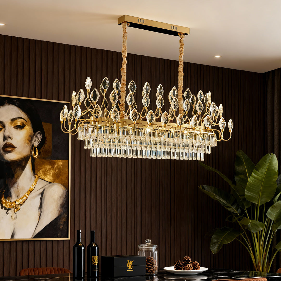 Crystal LED Chandelier French Luxury Gold Ceiling Light