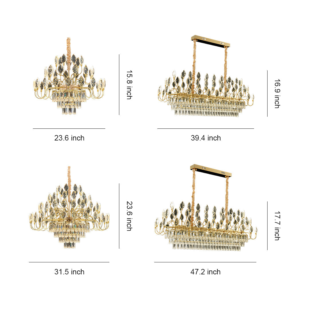 Crystal LED Chandelier French Luxury Gold Ceiling Light