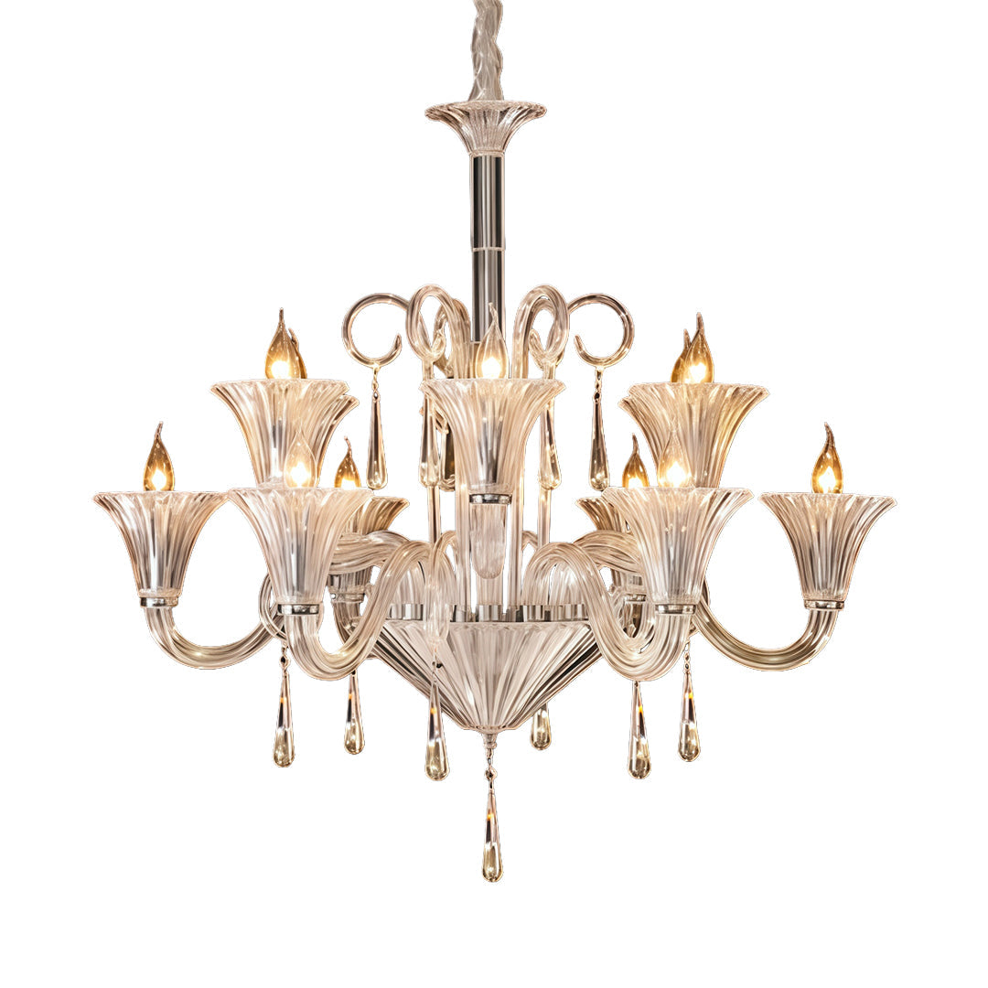 Art Glass Chandeliers French Elegant Hardware Ceiling Lights