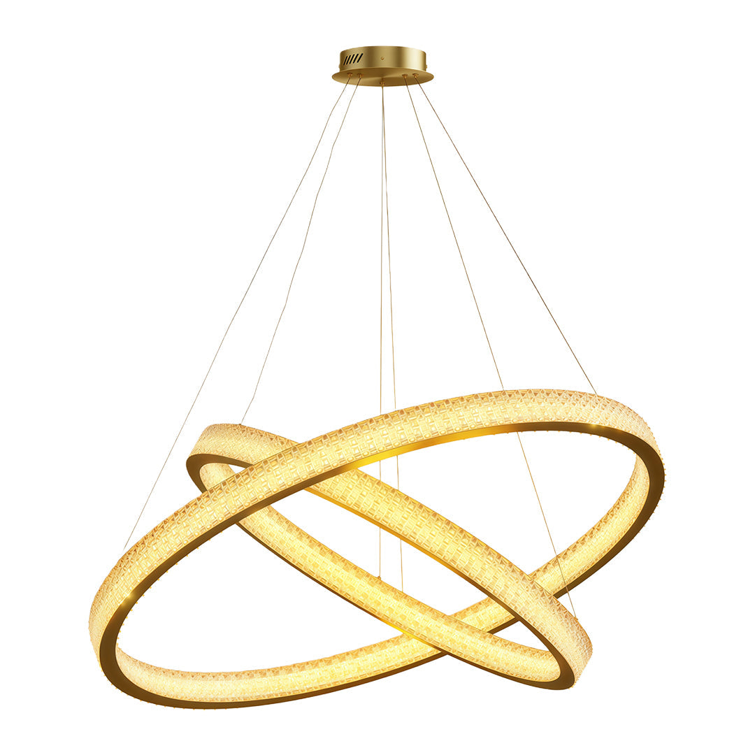 Circular Modern Chandelier Luxury Copper Ceiling Light
