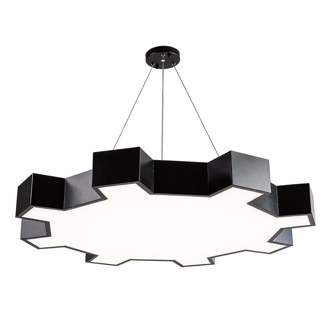 Chandelier Black Modern Industrial Gear-Shaped LED Ceiling Light