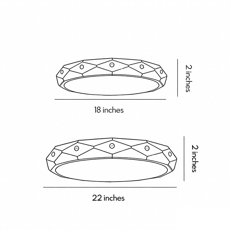 Childs Ceiling Light Round Recessed Drum LED Metal Light