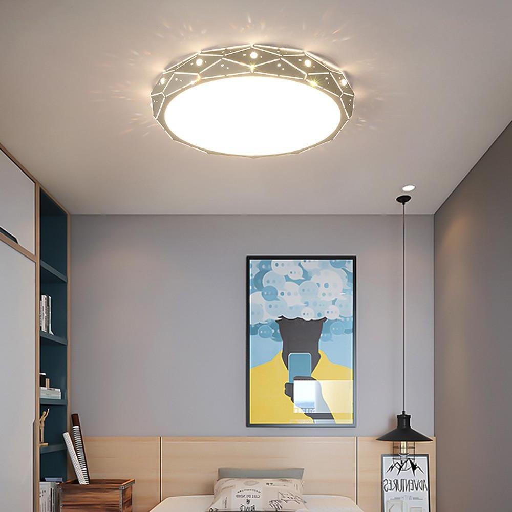 Childs Ceiling Light Round Recessed Drum LED Metal Light