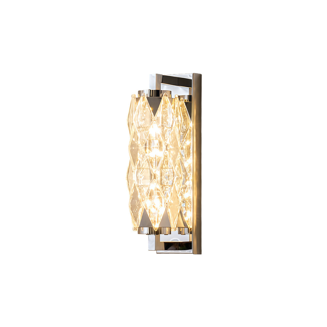 Modern Wall Light Geometric Design Stainless Steel Crystal Lamp
