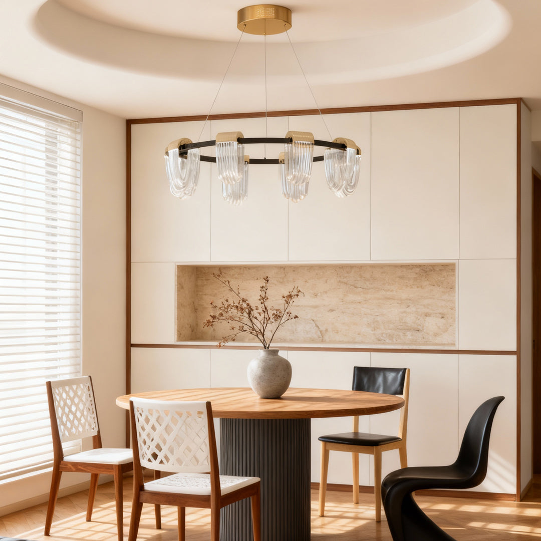 Circular Chandelier Modern Minimalist Metal Ceiling Light