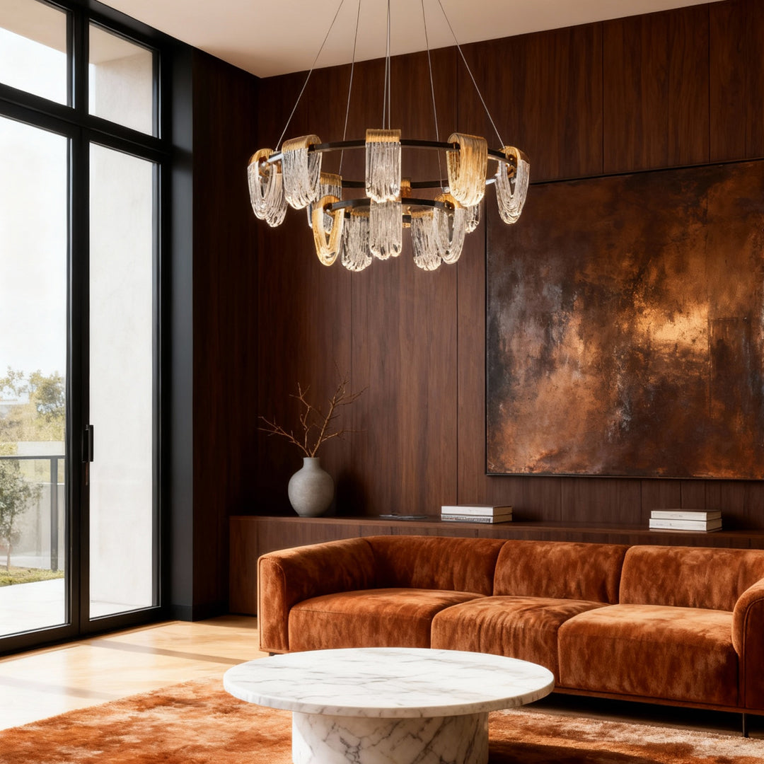 Circular Chandelier Modern Minimalist Metal Ceiling Light