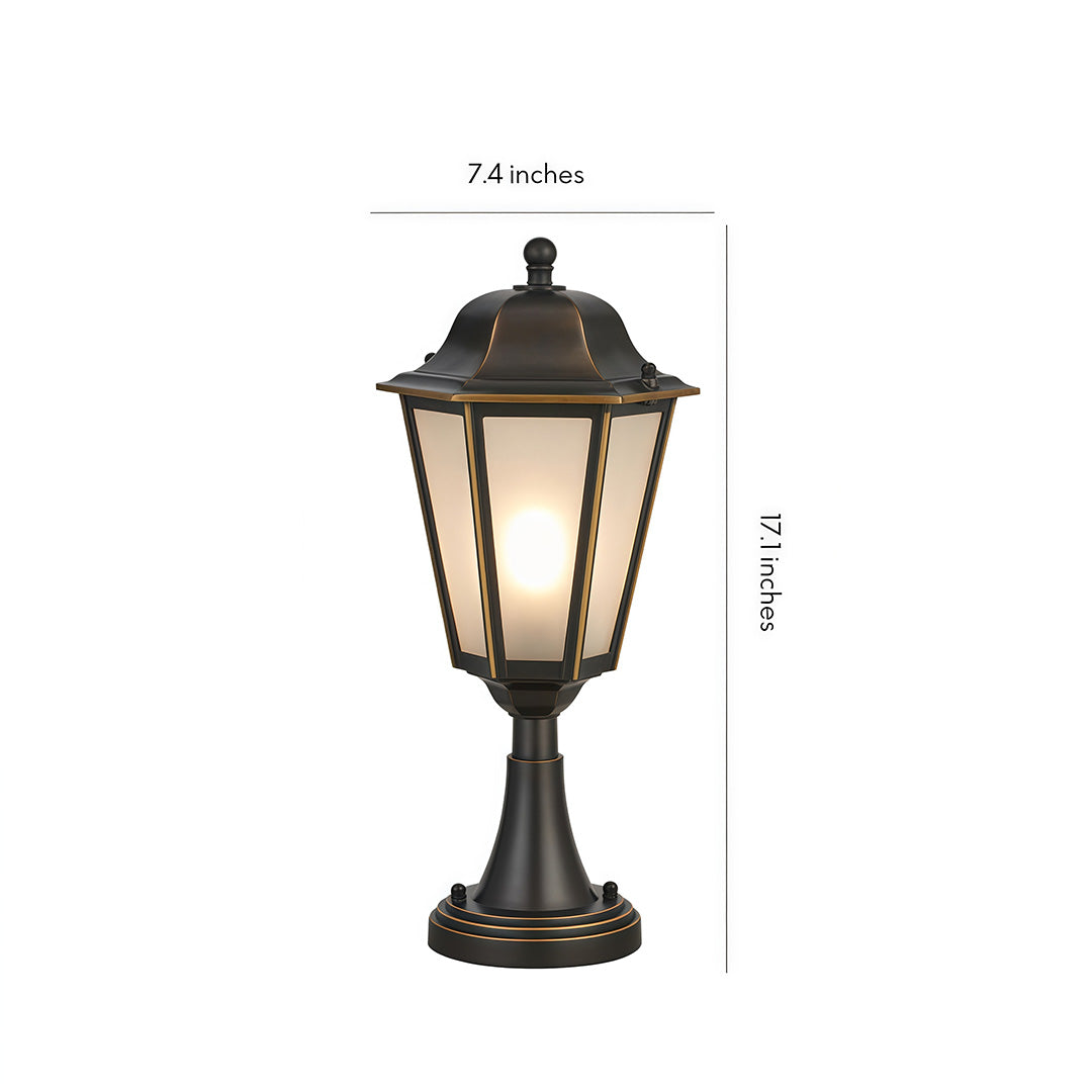 Light for Pillar Outdoor Hexagonal Modern Creative Retro Lamp