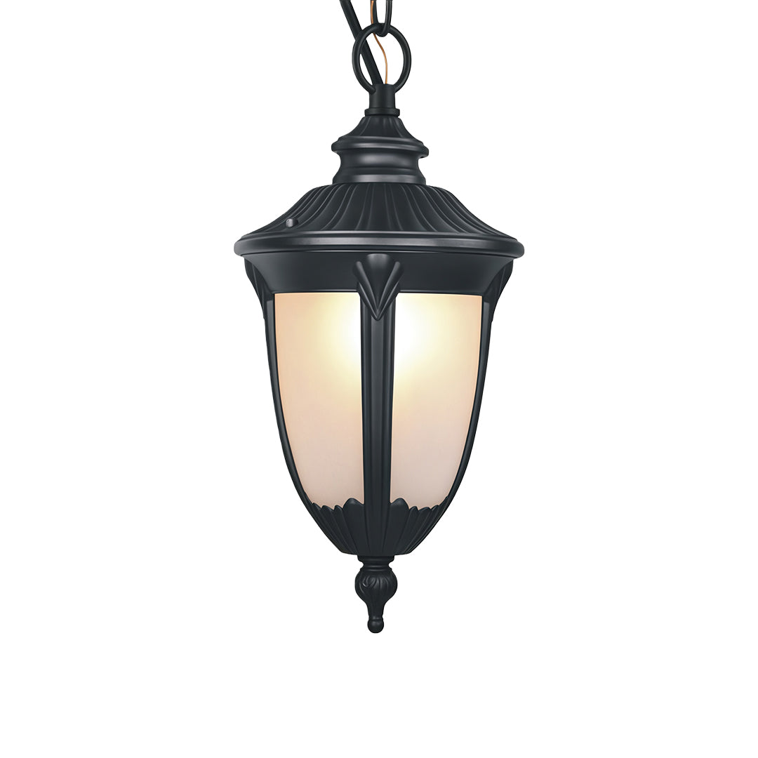 Outdoor Porch Pendant Light Black Metal Simple Ceiling Lamp
