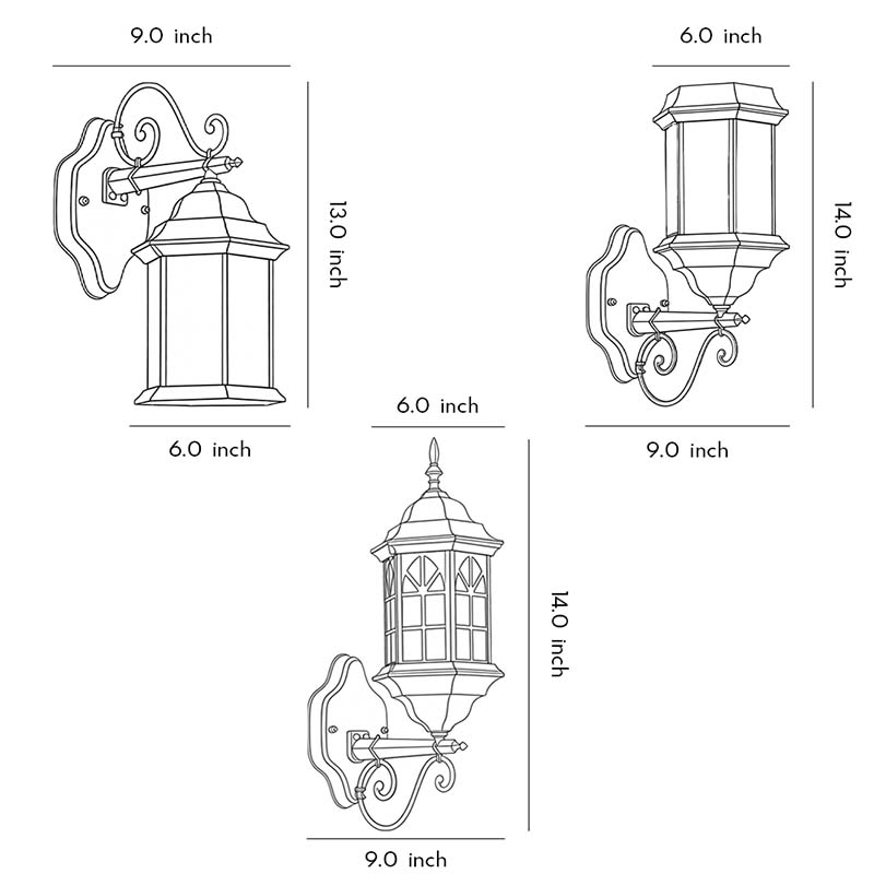 Classic Porch Lights Retro Aluminum Waterproof Light