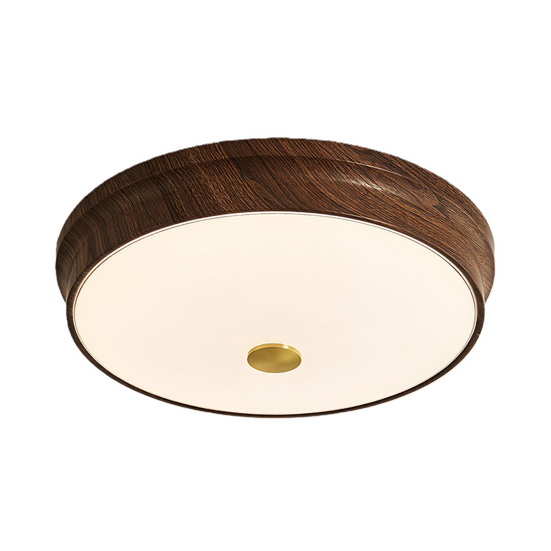 Vintage Art Deco Flush Mount Ceiling Light wide-spectrum Walnut Light