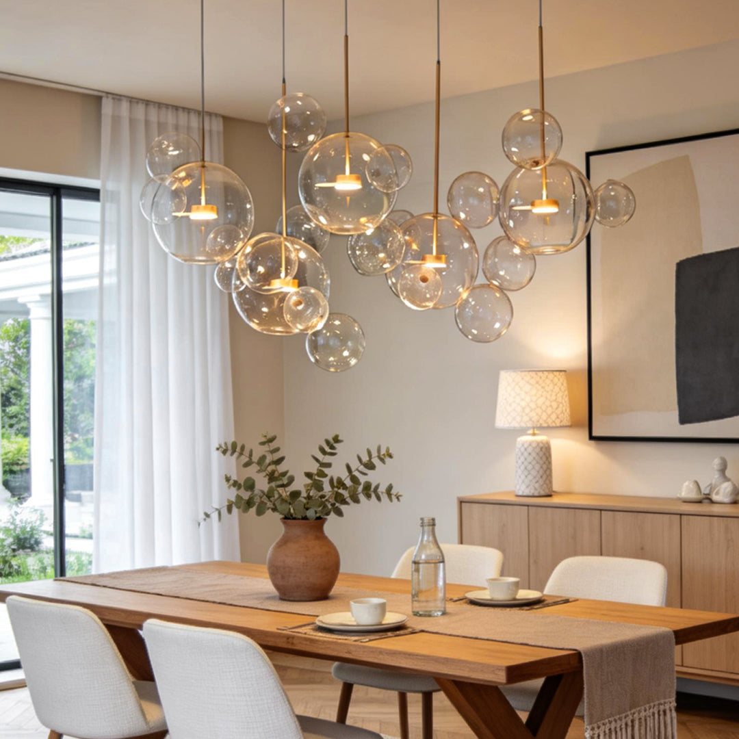 Clear Bubble Chandelier Modern Aluminum Ceiling Light