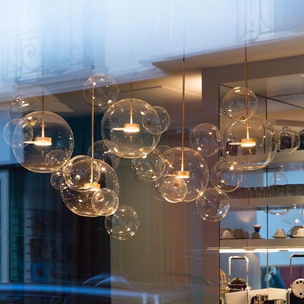 Clear Bubble Chandelier Modern Aluminum Ceiling Light