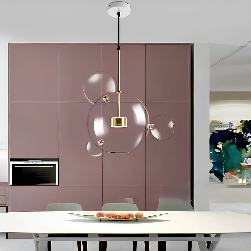 Clear Bubble Chandelier Modern Aluminum Ceiling Light
