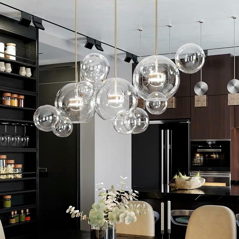 Clear Bubble Chandelier Modern Aluminum Ceiling Light