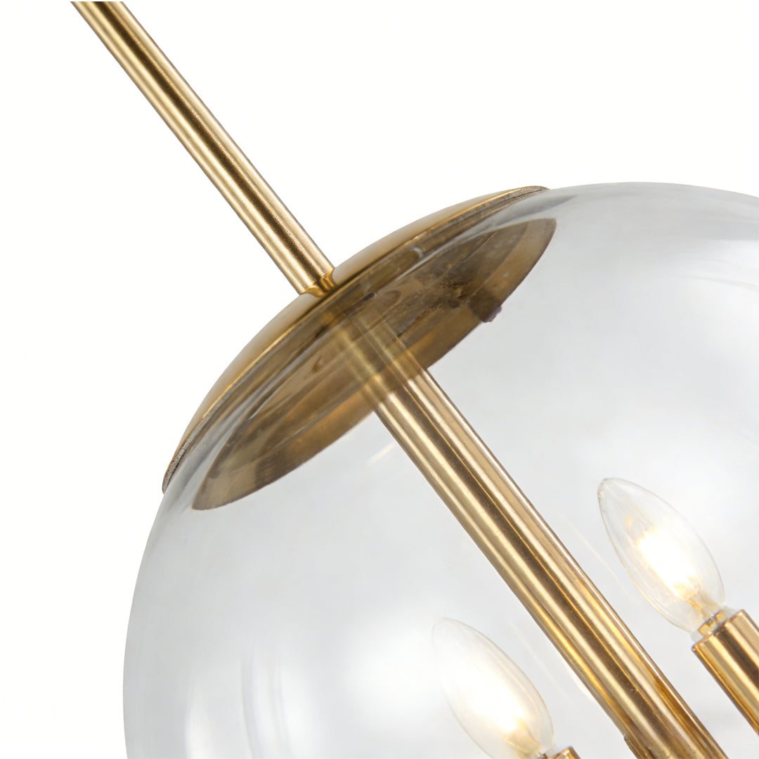 Clear Globe Pendant Light Transparent Glass Elegant Ceiling Light