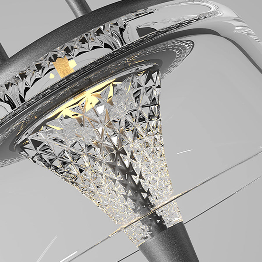 Clear Pendant Lights Solar-Powered LED Handle Hanging Light Fixtures