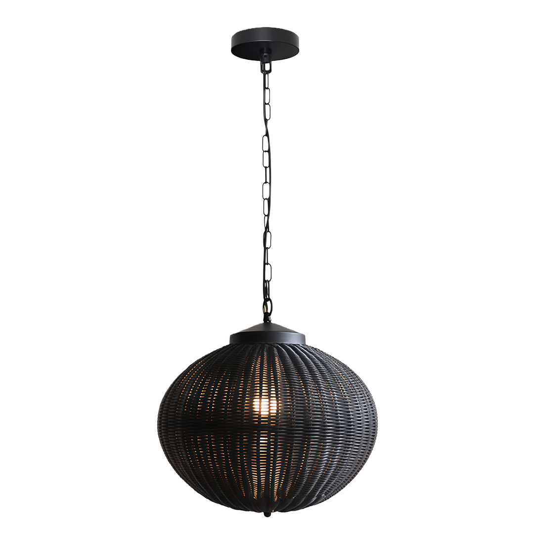 Black Woven Pendant Light Outdoor Waterproof Ceiling Light