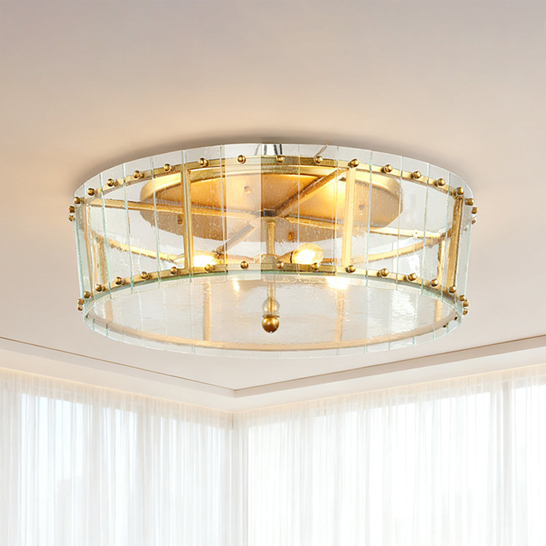 Flush Mount Gold Light Contemporary Elegant Luxury Round Glass Light