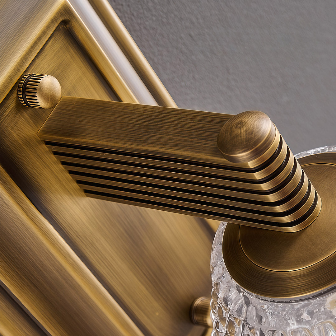 LED Wall Sconce Lights French Retro Style Brass Lamp